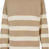 Urban Classics Ladies Striped Knit Crew Sweater | Knitwear