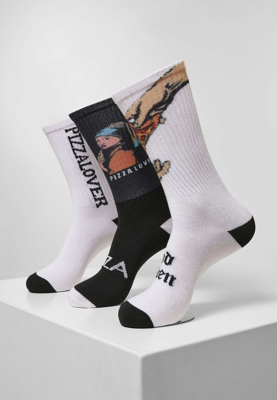 Mister Tee Pizza Art Socks 3-Pack | Socks