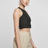 Urban Classics Ladies Cropped Shiny Rib Top | Underwear