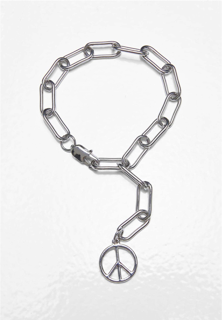 Urban Classics Y Chain Peace Pendant Bracelet | Jewellery