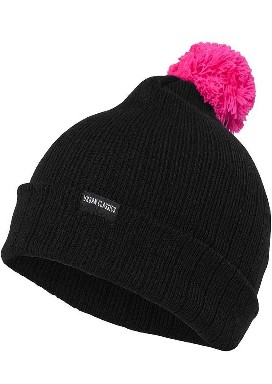 Urban Classics Neon Contrast Bobble Beanie | Beanies