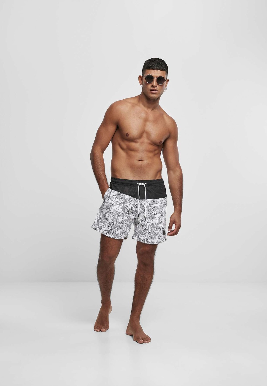 Urban Classics Low Block Pattern Swim Shorts | Swimwear