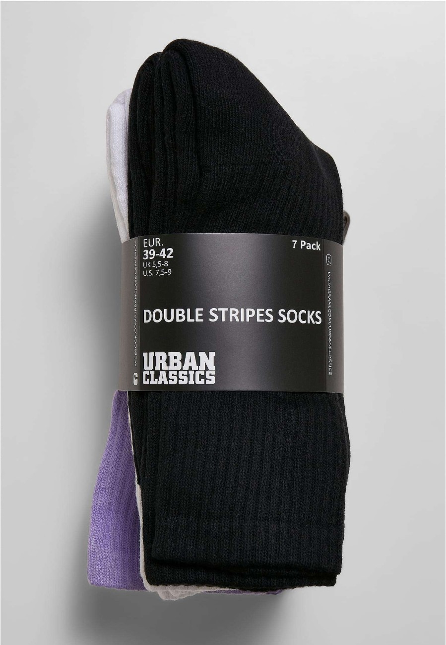 Urban Classics Double Stripes Socks 7-Pack | Socks