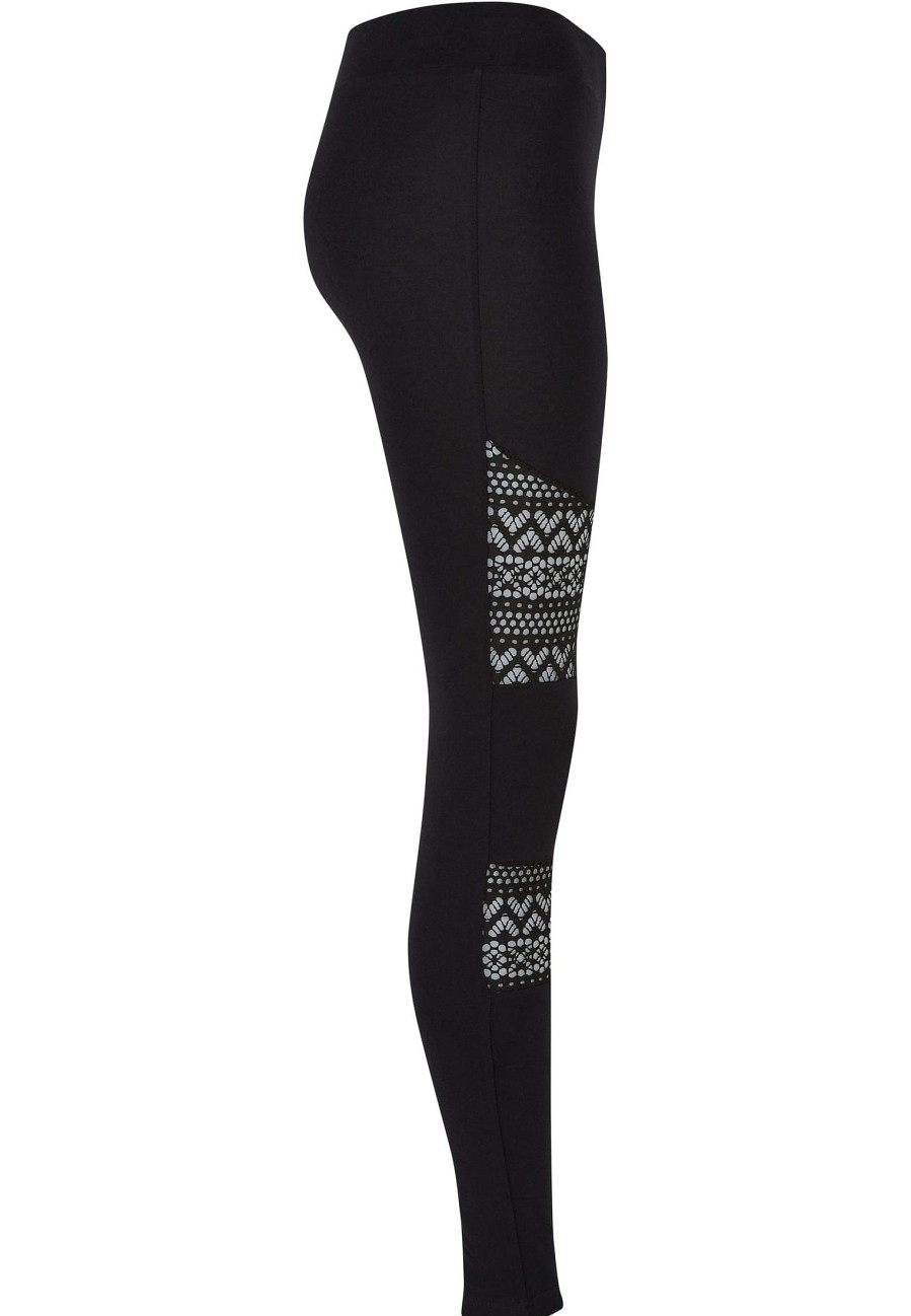 Urban Classics Ladies Crochet Lace Inset Leggings | Pants