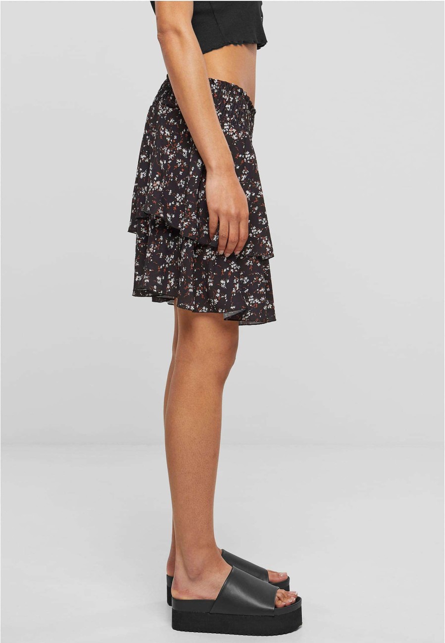 Cloud5ive Cloud5Ive Damen Kurzer Volantrock Mit Breiten Bund Blumen Print | Skirts