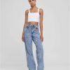 Urban Classics Ladies Wide Leg Slit Denim | Jeans