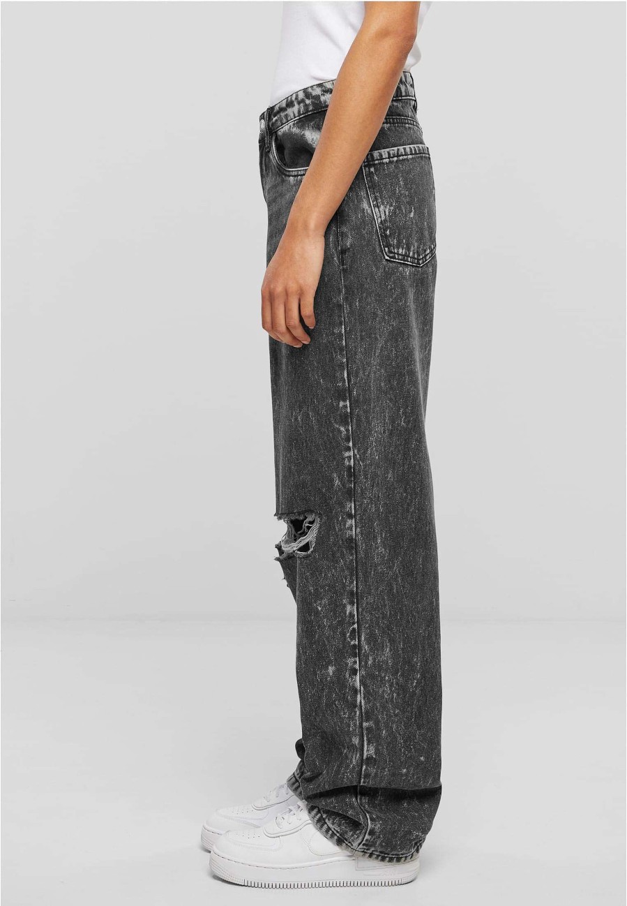 Urban Classics Ladies Distressed 90'S Wide Leg Denim Pants | Jeans