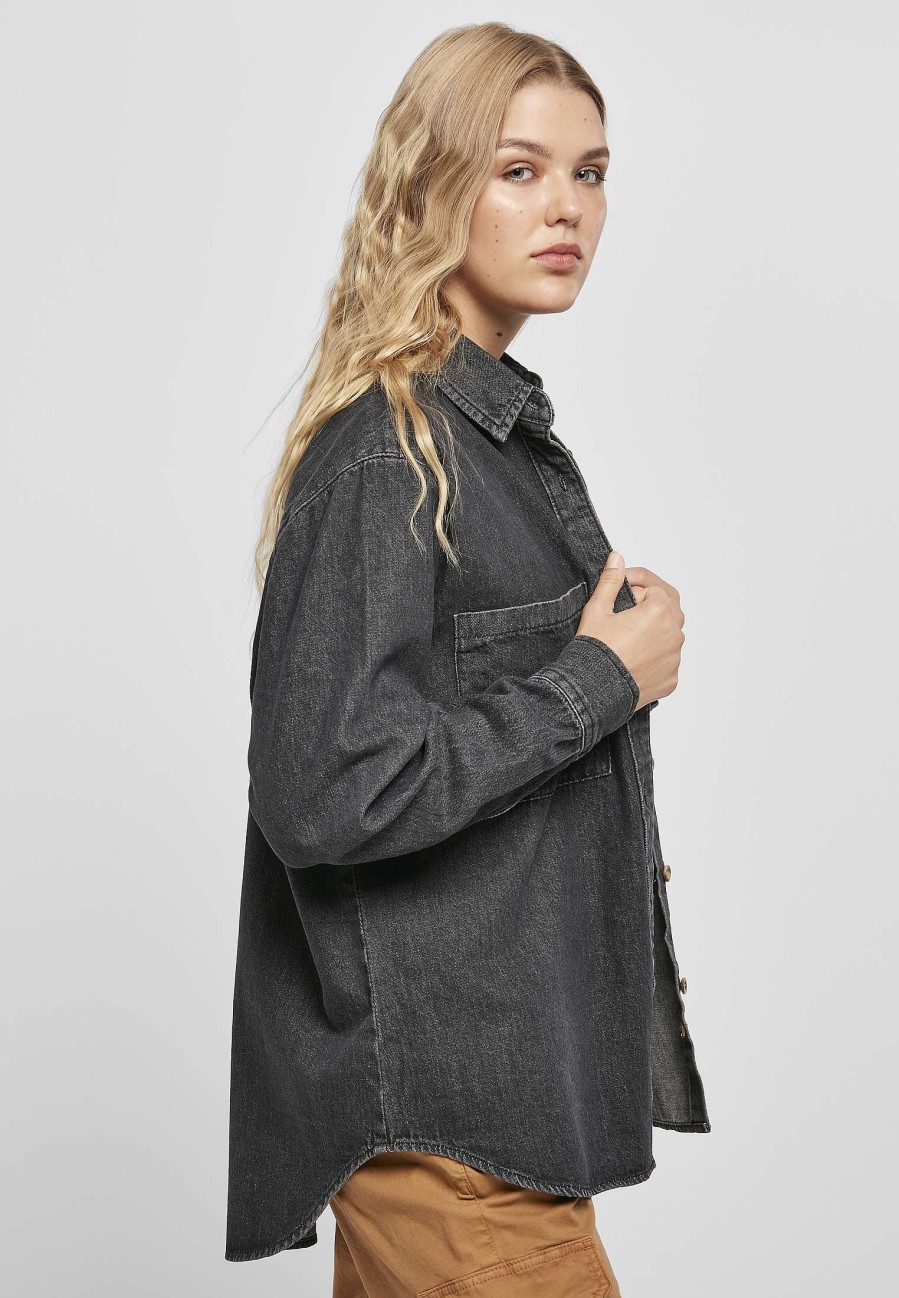 Urban Classics Ladies Denim Oversized Shirt | Blouses