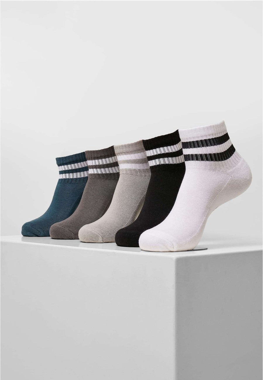 Urban Classics Sporty Half Cuff Logo Socks 5-Pack | Socks