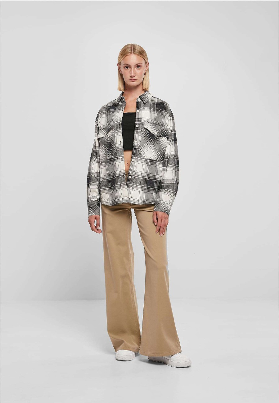 Urban Classics Ladies Oversized Check Shirt | Blouses