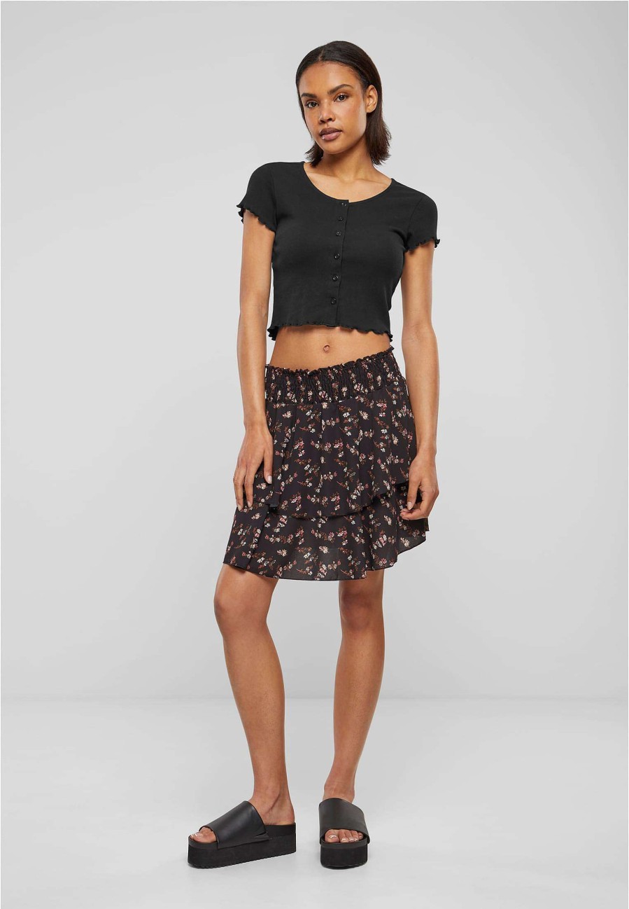 Cloud5ive Cloud5Ive Damen Kurzer Volantrock Mit Breiten Bund Blumen Print | Skirts