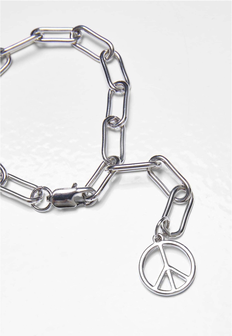 Urban Classics Y Chain Peace Pendant Bracelet | Jewellery