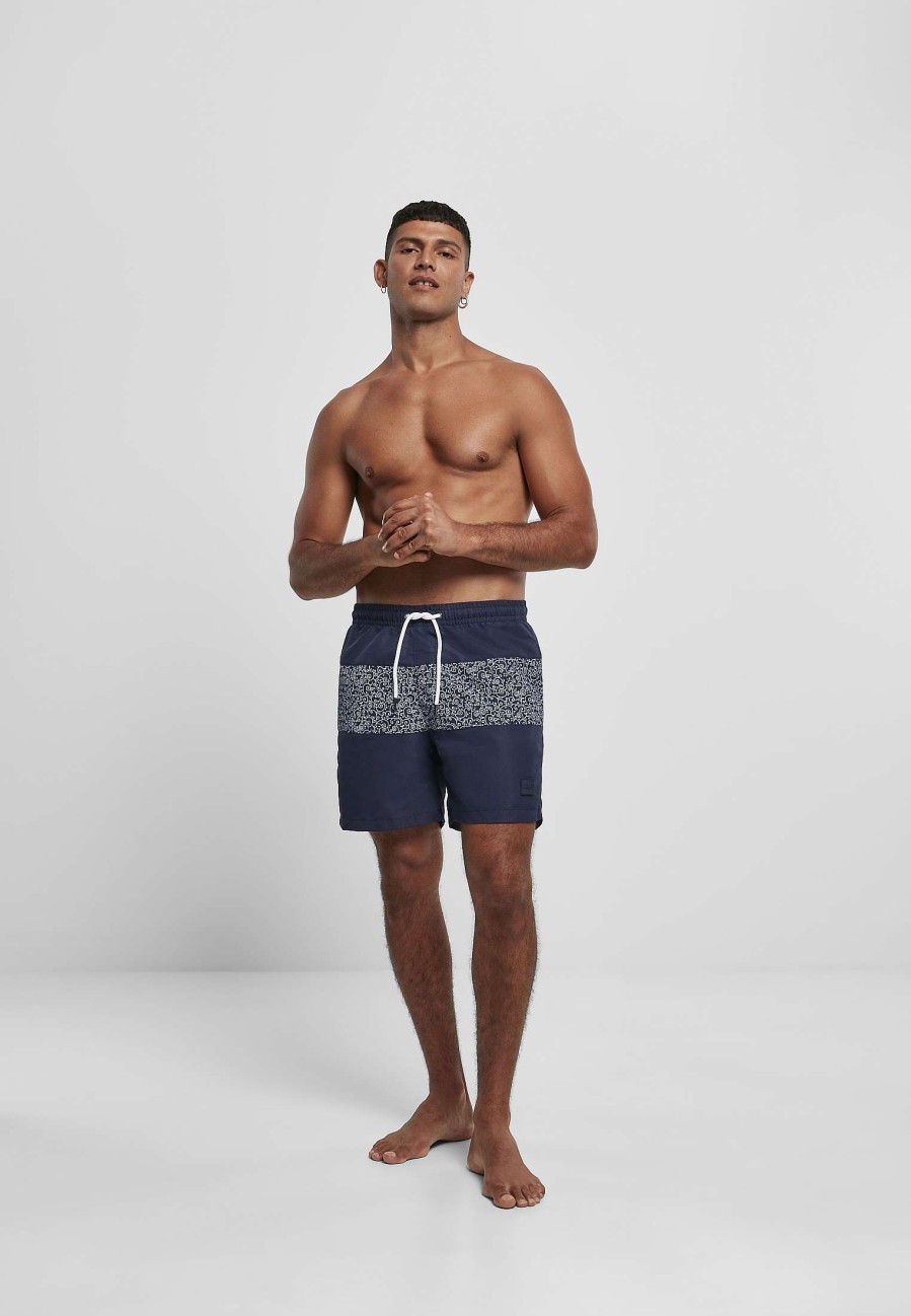 Urban Classics Mid Block Pattern Swim Shorts | Swimwear