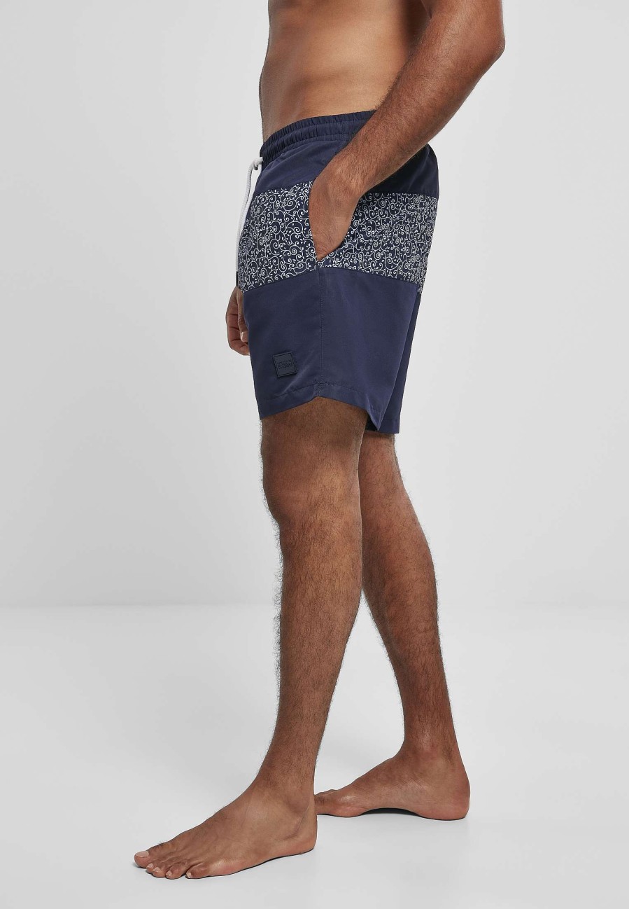 Urban Classics Mid Block Pattern Swim Shorts | Swimwear