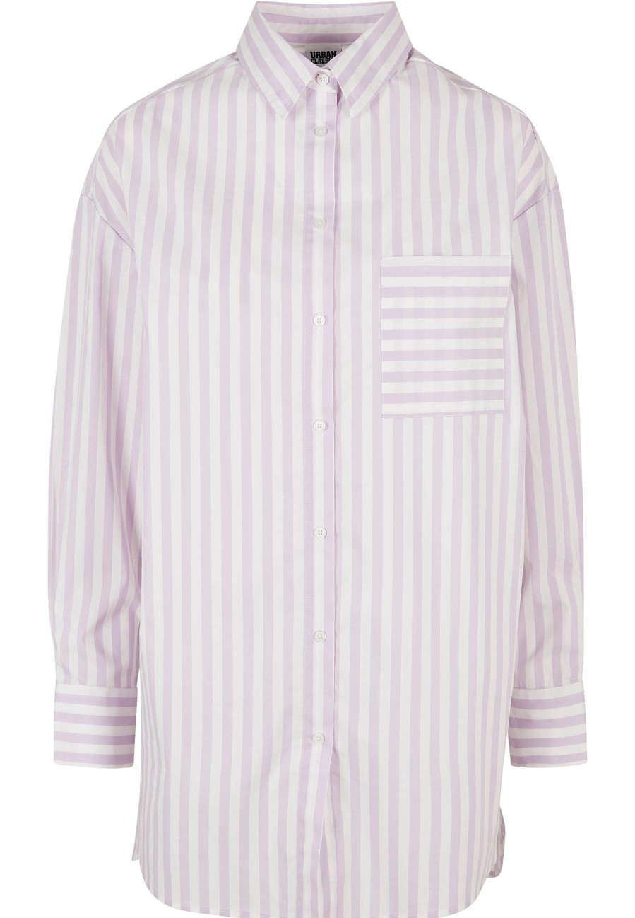 Urban Classics Ladies Oversized Stripe Shirt | Blouses