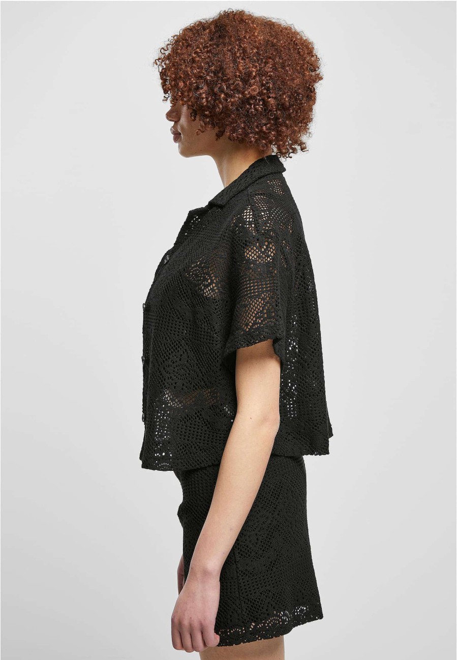 Urban Classics Ladies Crochet Lace Resort Shirt | Blouses