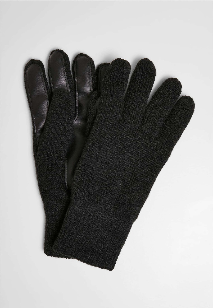 Urban Classics Synthetic Leather Knit Gloves | Gloves