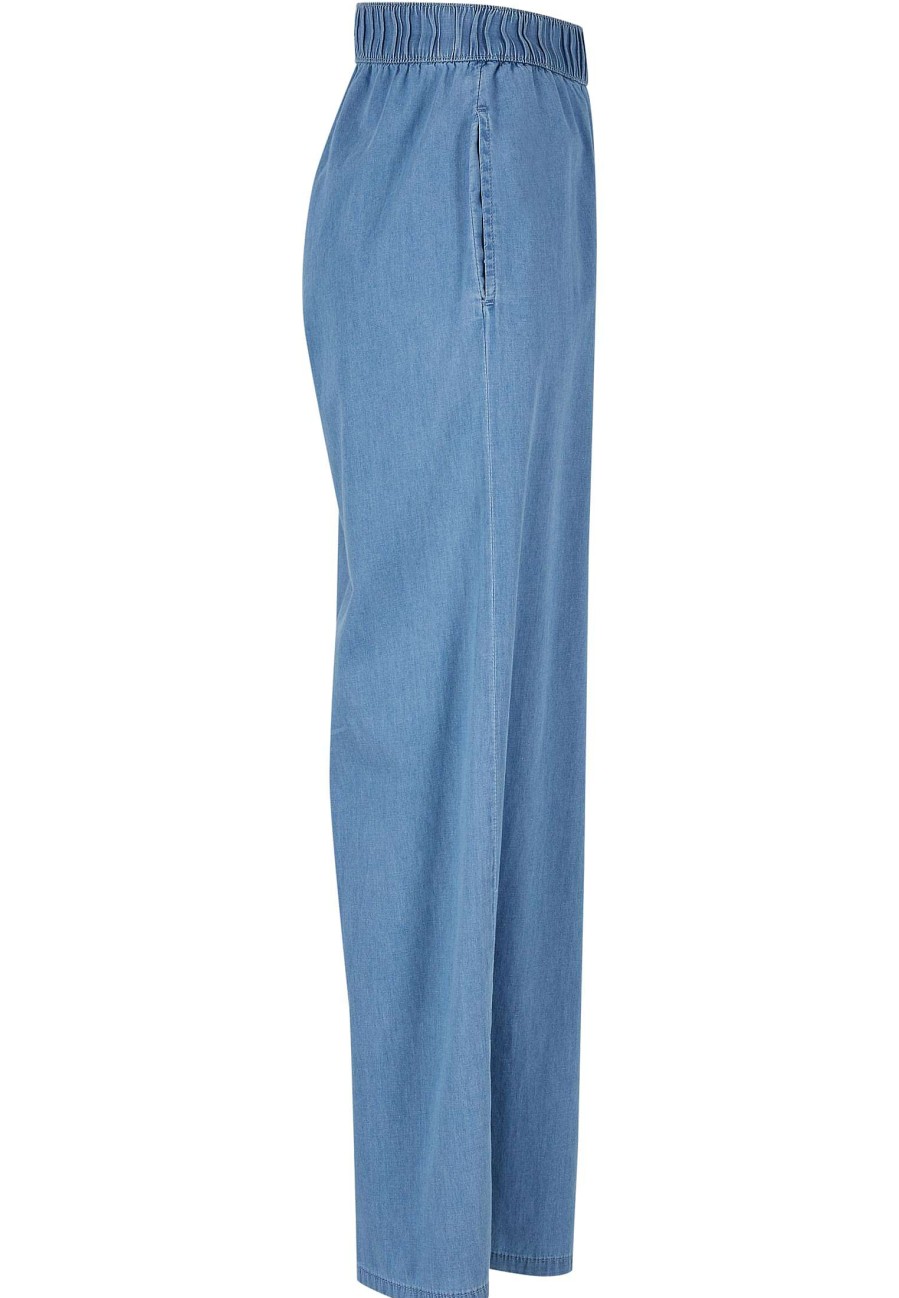 Urban Classics Ladies Light Denim Wide Leg Pants | Pants