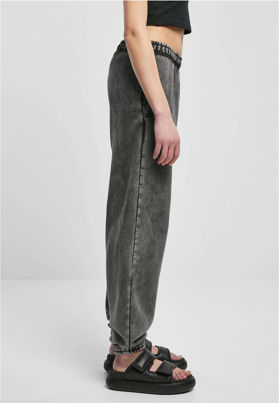 Urban Classics Ladies High Waist Stone Washed Sweat Pants | Pants